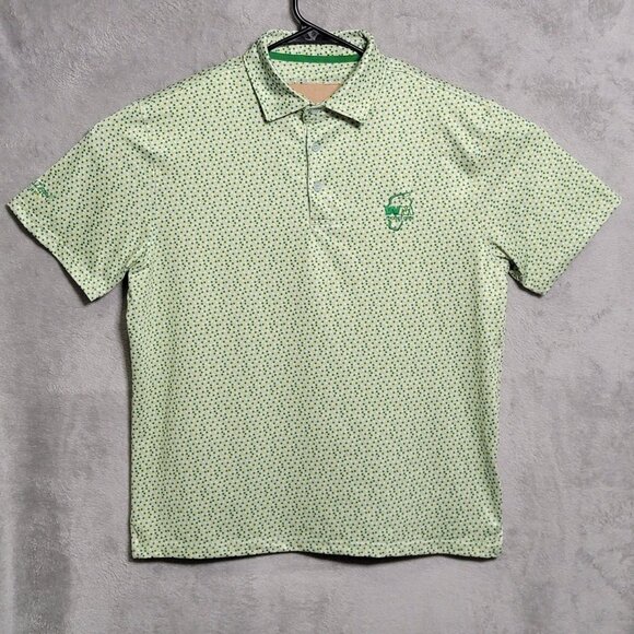 Barstool Golf WM Phoenix Open Polo Shirt Mens Large Green Performance Dots - Picture 1 of 9